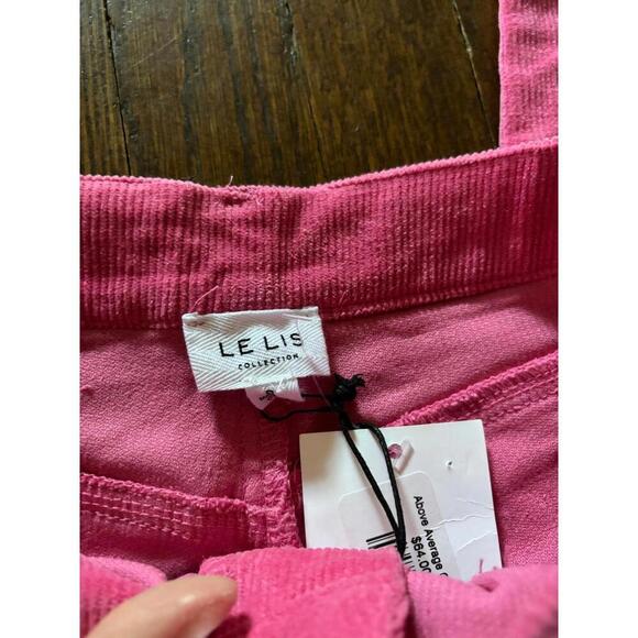 FALL CLEARANCE NWT LE LIS Women's Pink Corduroy Pants with Tags S - Picture 4 of 5